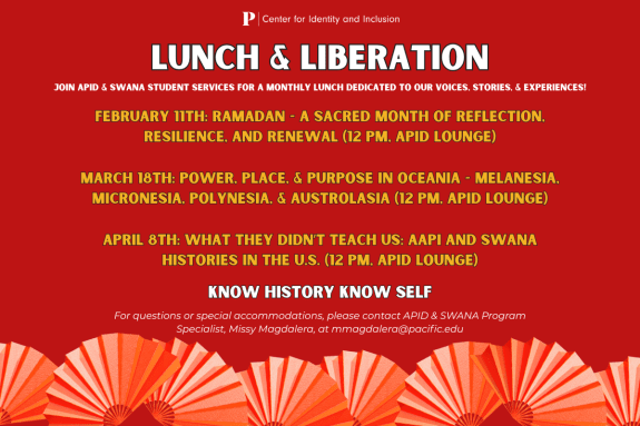 Lunch & Liberation: Monthly Spring Schedule 2026